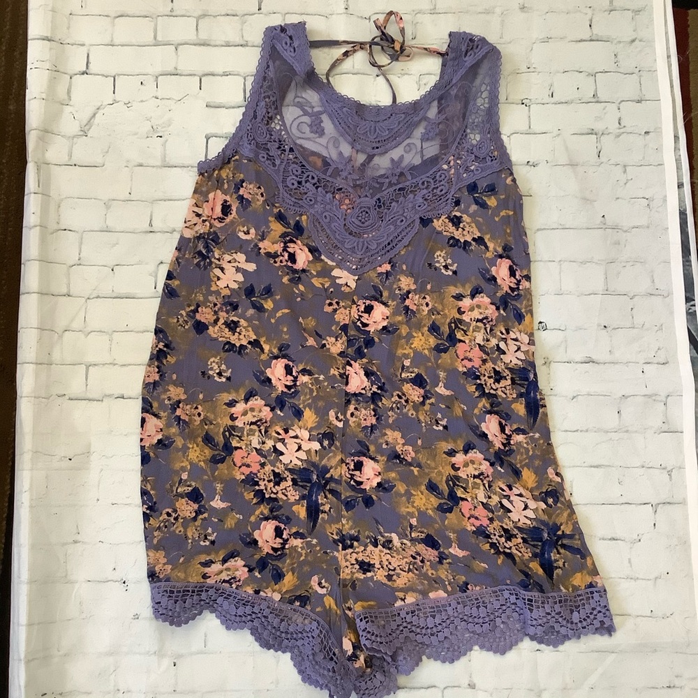 One piece nighty xs purple rayon lace